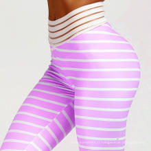 Femmes Stripe Leggings Dye Subilation Imprimante Sports Portez des leggings moins chers